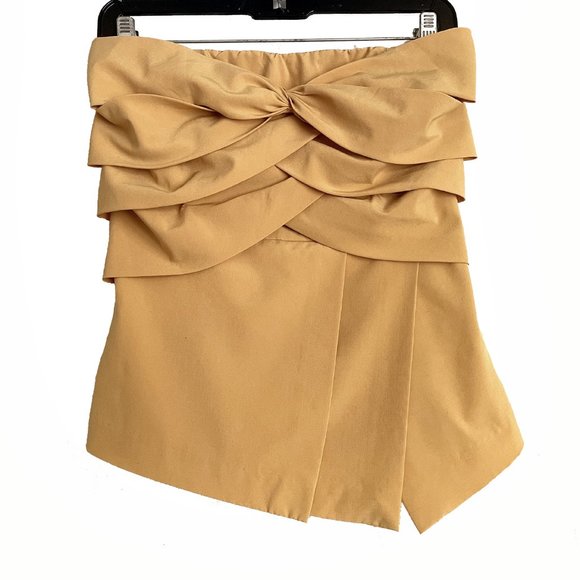 Tops - Dark-yellow women's top, strapless sleeveless. Nice design! Size S
